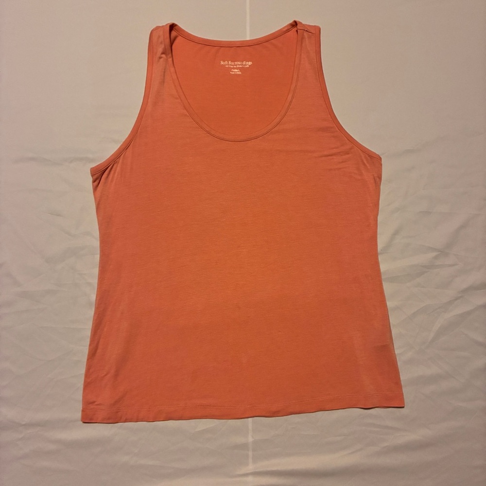 Soft Surroundings Petite Sleeveless Tank in Warm Coral